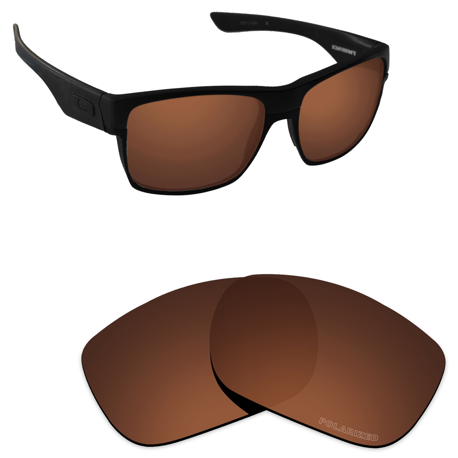 Hawkry SaltWater Proof Brown Replacement Lenses for-Oakley TwoFace -Polarized