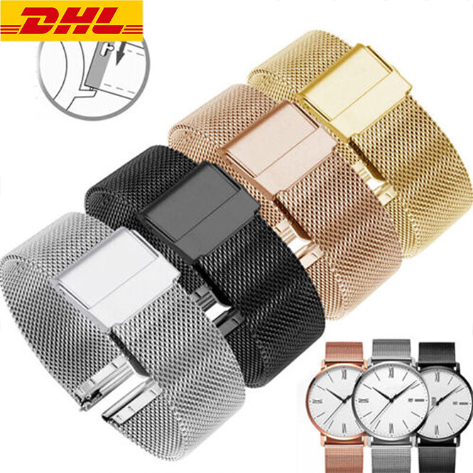 Stainless Steel Shark Mesh Bracelet Watch Band Strap 12-22mm Mesh Watchband M
