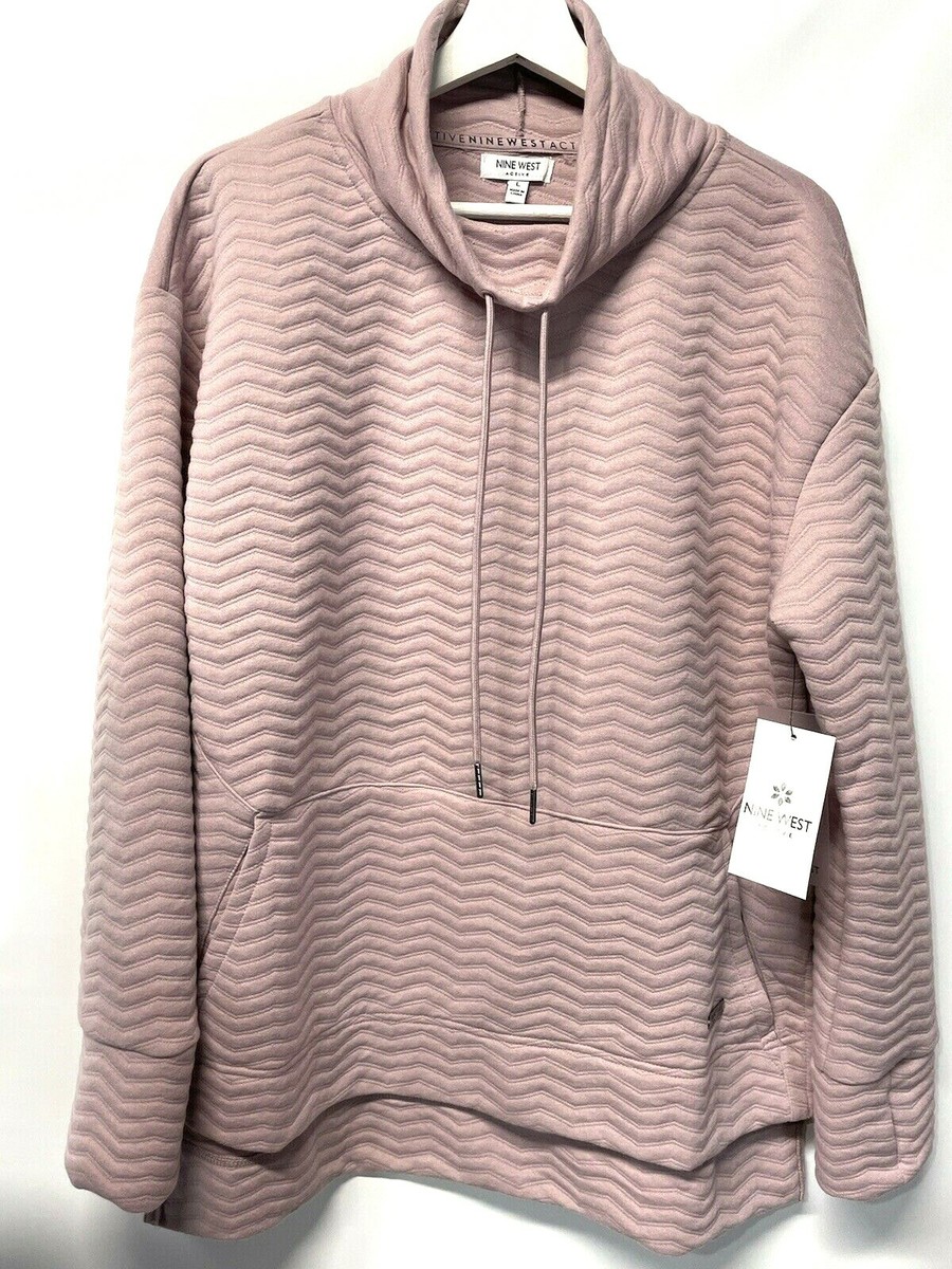 Nine West Active Hoodie Tunic Top Pockets NEW Pink or Gray
