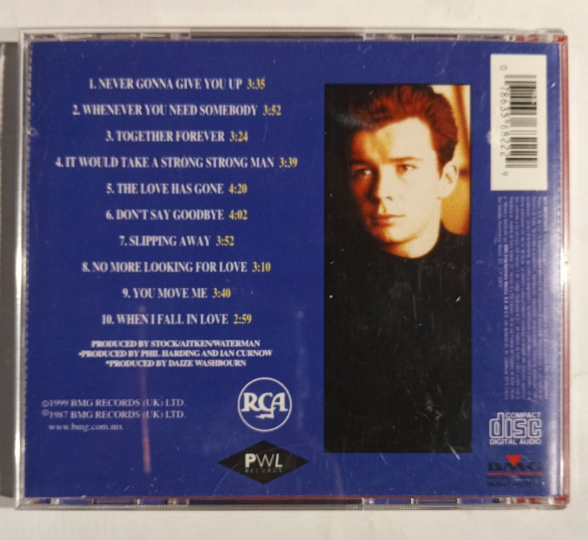 RICK ASTLEY - WHENEVER YOU NEED SOMEBODY - 1999 MEXICAN CD ALBUM