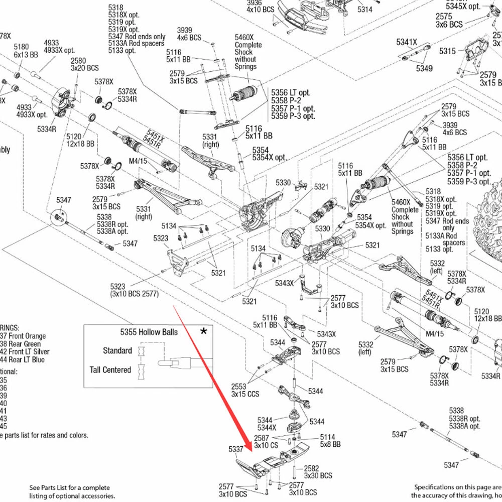 ERevo Brushless (560871) Transmission Assembly Exploded