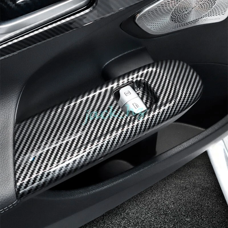 Para 2022-2025 Clase C W206 S206 Fibra de Carbono Puerta Ventana Interruptor Panel Cubierta Tapicería Foto 3 de 4