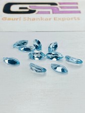 Blue Topaz Faceted Marquise Cut Loose Gemstone 6x3 MM Calibrated 3 Pcs Lot DG5
