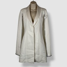 Alice + Olivia Women's White Crystal Shawl Collar Blazer Esther Dress Size 2