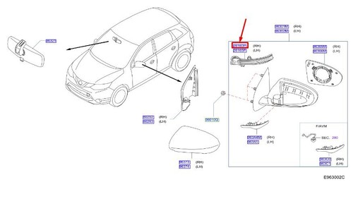 NISSAN QASHQAI J11 MK2 Front Right Mirror Turn Indicator 261604BA0C NEW GENUINE - Picture 2 of 3