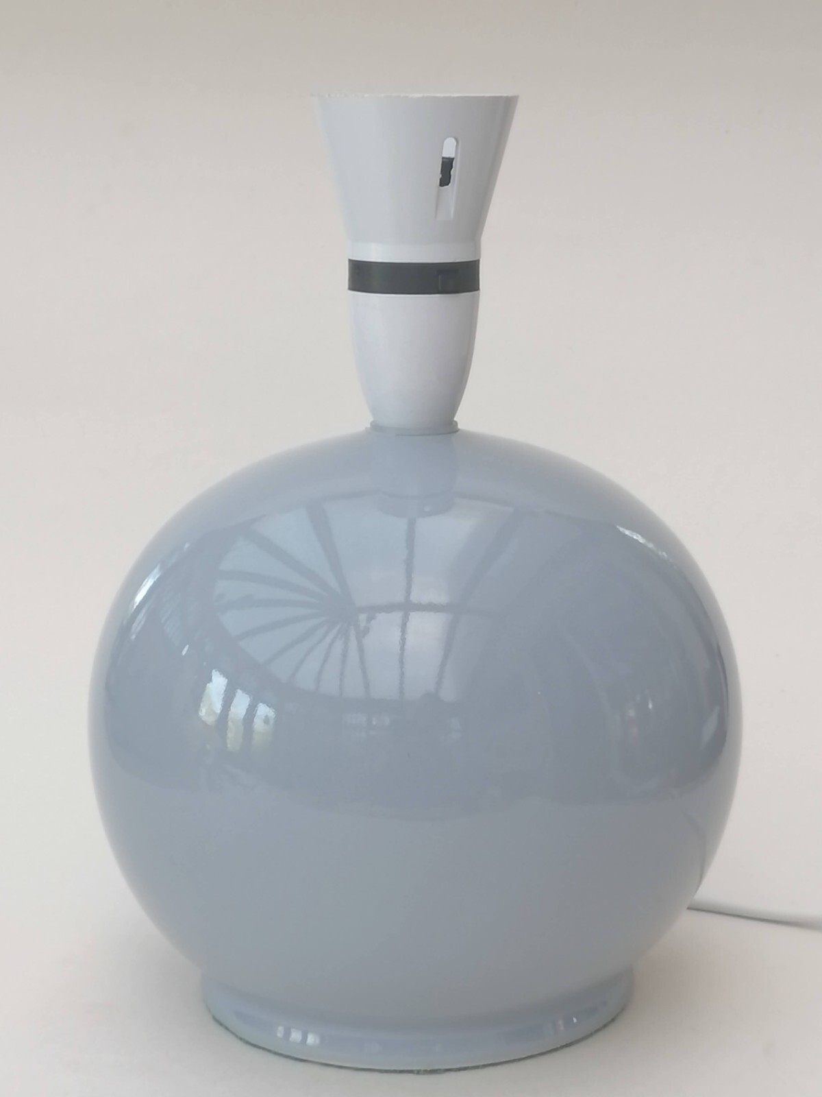Grey Ceramic Table Lamp Base Round Globe Design 23cm High