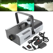 1500W RGB LED Smoke Fog Machine w/Wired+Wireless Remotes DJ Stage Effect Fogger 