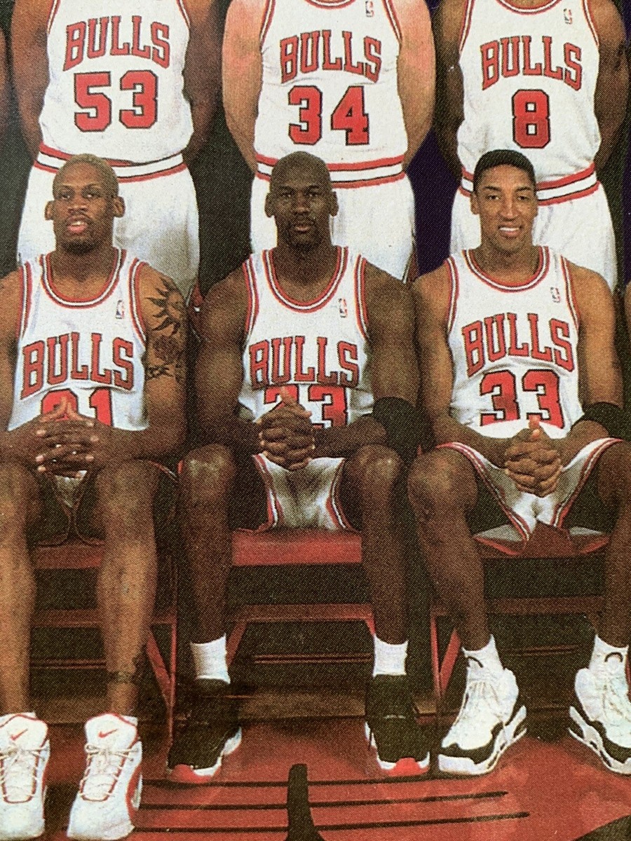 1995-96 Chicago Bulls NBA Champions 8x10 Color Team Photo w 1995-96 Chicago Bulls NBA Champions 8x10 Color Team Photo w