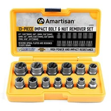 Impact Bolt Extractor Tool 13pc Bolt Nut Removal Extractor Socket Tool Set.