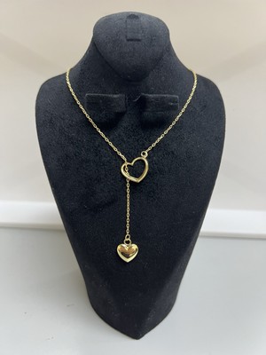 14K vergoldet 18'' Herz in Herz Y Halskette Kabel Kette Sterlingsilber