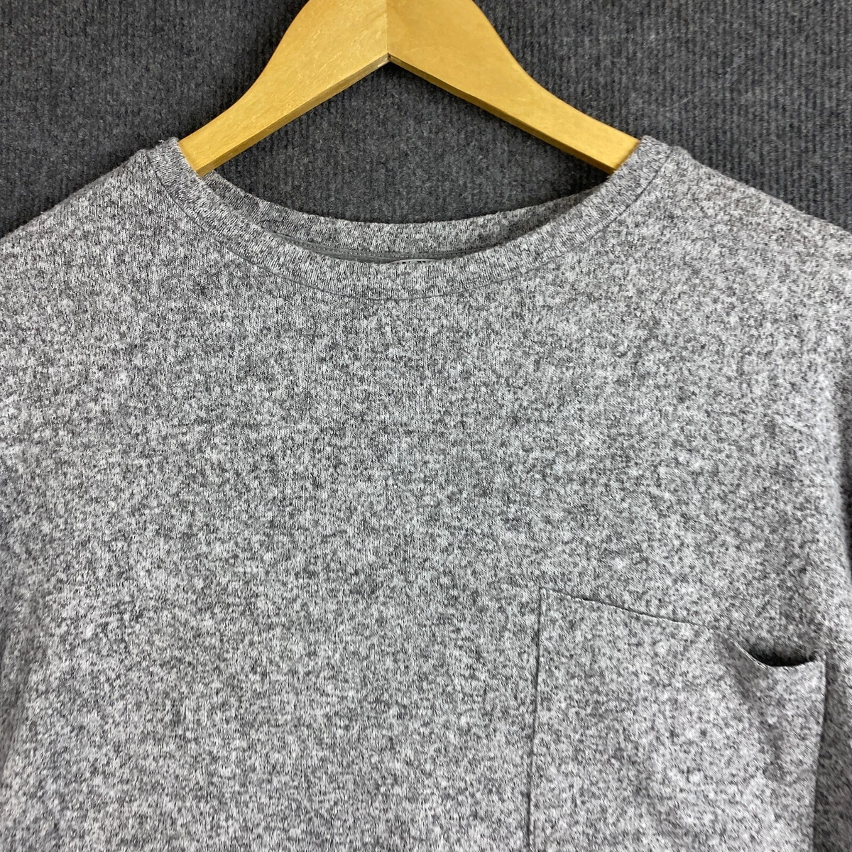 Zara Jumper Womens US S Grey Sweater Pullover Oversized Sweat Pocket Ladies
