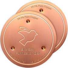 2-Pack Bird Bath Purification Disk, 99.99% Pure Copper Disc Cleaner Safe for ...
