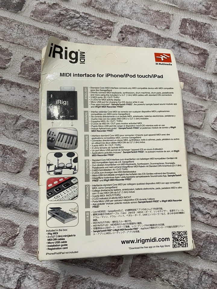 iRig Interfaccia MIDI iPhone iPod touch iPad Pro Audio Piano Synth Tastiera Nuova - Immagine 2 di 4