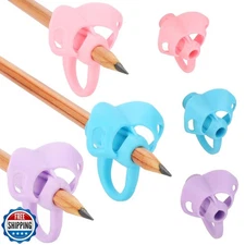 Larspotta 15 Pcs Pencil Grips with 3 Finger Rings for Kids Handwriting, 6 Col