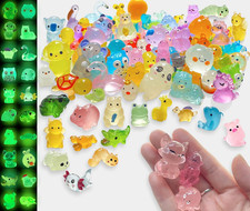 Luminous Mini Resin Animals 100 Pcs Glow in the Dark Resin Animals 100 Styles Mi