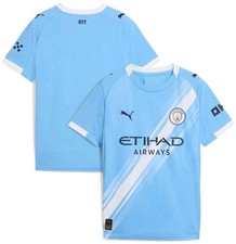 Youth Puma Sky Blue Manchester City 2025/26 Home Replica Jersey New XL