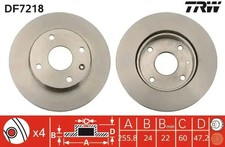 Image of 2x Brake disc Vented DF7218 TRW for CHEVROLET DAEWOO