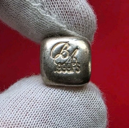 RARE - Bel Air Mint - 10 Gram .999 Fine Pure Silver Hand Poured Cube Bar Ingot