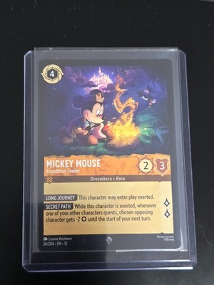 Disney Lorcana Mickey Mouse Expedition Leader 26/204 Super Rare EN