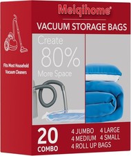 Vacuum Storage Bags 20 Pack,4 Jumbo, 4 Large, 4 Midium, 4 Small,4 Roll Bags Spac