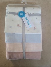 Carter's Baby Receiving Blankets Floral Stripes Solid 4 Pack, NWT