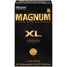 Trojan Magnum XL Extra Large Lubricated Condoms - 12 Pack