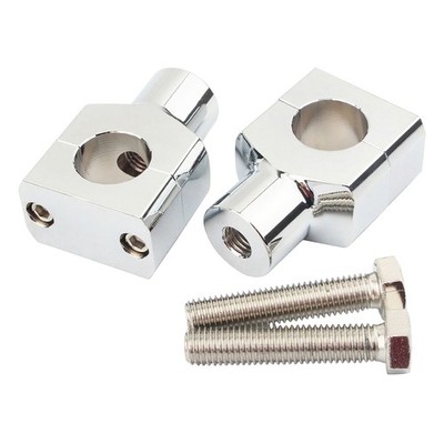 Motor Aluminium Lenker Mount Risers Clamp Für ATV Quad Dirt Chrome 7/8 22mm 