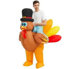 Inflatable Costume, Adult Turkey, Blow Up, Orange, Polyester, for Men & Women...