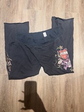 Ed Hardy Women's Black Cotton sweats Skull Graphic Print