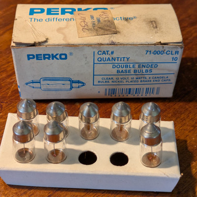 QTY 8 PERKO 70-000-CLR Double Ended-festoon Bulbs 71-DP-CLR 12V 10W