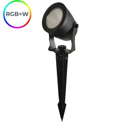 LEDlumi 24V 12W RGBW Strahler Erdspieß Gartenstrahler schwarz IP68  ODS12RGBW