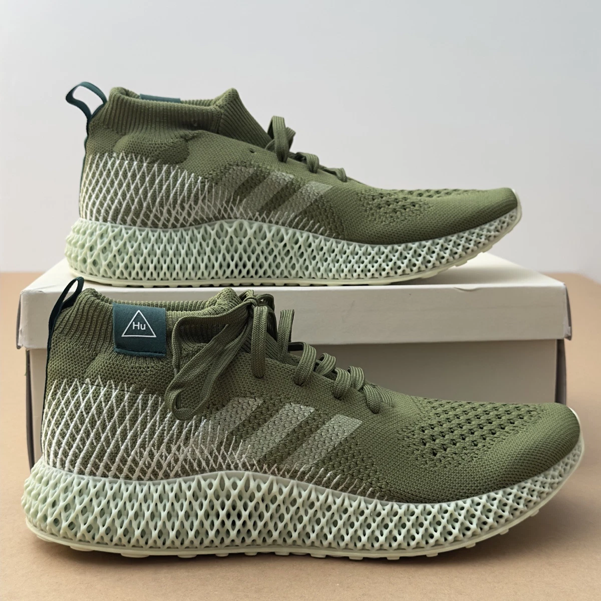 応援ファレル adidas Pharrell Williams x 4D Runner Olive for Sale | Authenticity