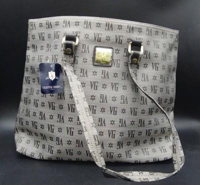 Valentino Ghiberty Italy Tote Bag Grey Monogram VG Logo Top Handle Handtasche B870