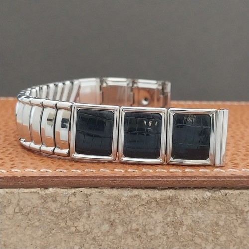 5/8" JB Champion Stainless Steel & Lizard Unused nos 1950s Vintage Watch Band