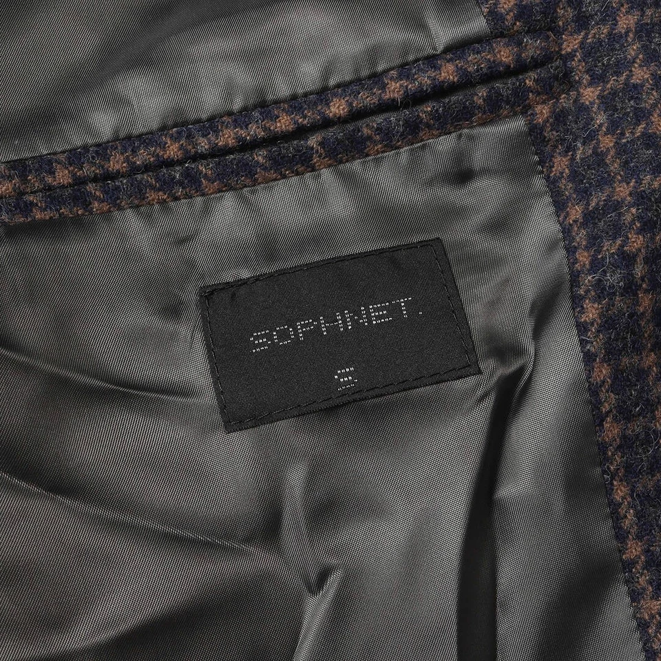 SOPHNET Softnet Jacket Navy Blue Size: S 23AW Check Wool 2 Button Used BEEG-0 - Image 3 of 3