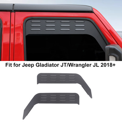  Front Window Glass Louvers Air Vent Cover Trim For Jeep Wrangler JL / Gladiator