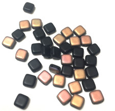 Czechmates 6mm Square Glass Two Hole Tile Beads