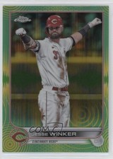 2022 Topps Chrome Sonic Green & Yellow Pulse Refractor 94/99 Jesse Winker rw9