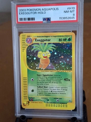 2003 Pokemon Aquapolis Exeggutor Holo w/Swirl #H10 - PSA 8 NEAR-MINT to MINT!