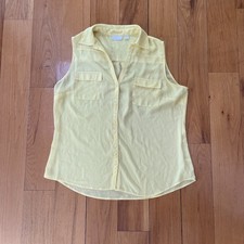 New York & Company Women’s Tops  Yellow Size XL Sleeveless Yellow Blouse