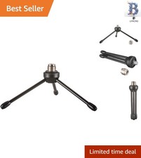 Foldable Tripod Microphone Stand with Non-Slip Feet - Ideal for Podcasts  More