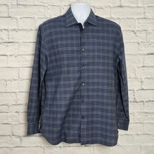 John Varvatos Star USA Shirt Mens Size 16 32/33 Slim Fit Plaid Long Slv Button