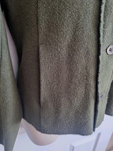Moa Moa Dark Green,Lined Wool Blend,Buttoned Jacket.Womens S - Picture 4 of 12