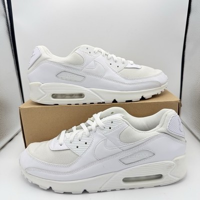 Nike Air Max 90 Men s Size 13 US Triple White Athletic Shoes Sneakers CN8490-100