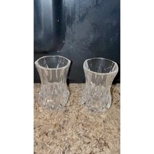Pair of small crystal bud vases/ toothpick holder