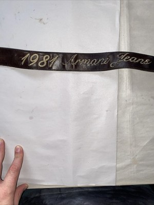 1981 Armani Jeans Italian Leather Belt  39inches