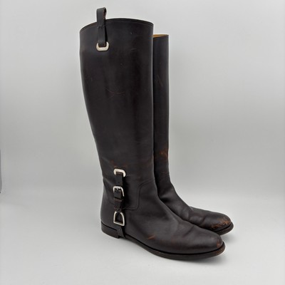 Ralph Lauren Collection Purple Label Brown Leather Riding Boots Women's 8B