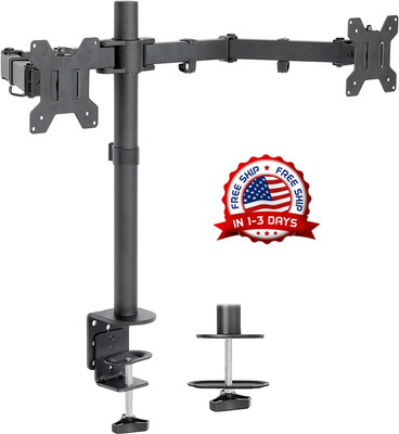 Soporte De Doble Escritorio Para Monitor Montura Ajustable 13-27 Inches LCD /LED