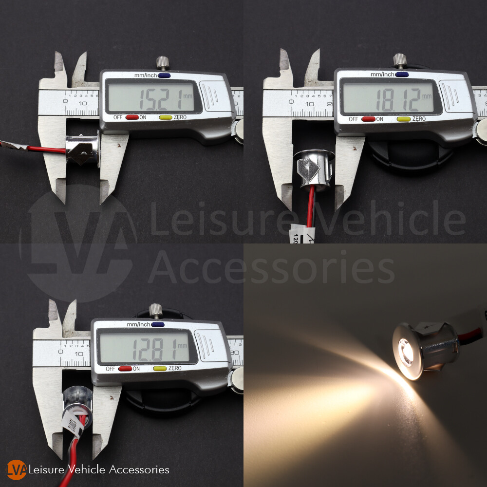 3x 12v Mini LED Warm Recessed Spotlight Mood Dot Light Motorhome