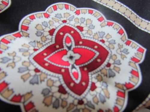 Vera Bradley Silk Twill Printed Scarf Vintage Paisley Black Grey Burgundy - Picture 6 of 7